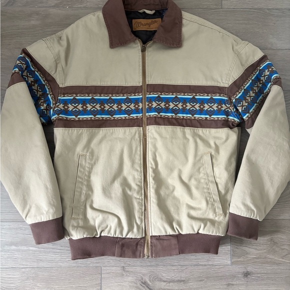 Wrangler Other - Wrangler Men's Tan and Brown Bomber Jacket Aztec